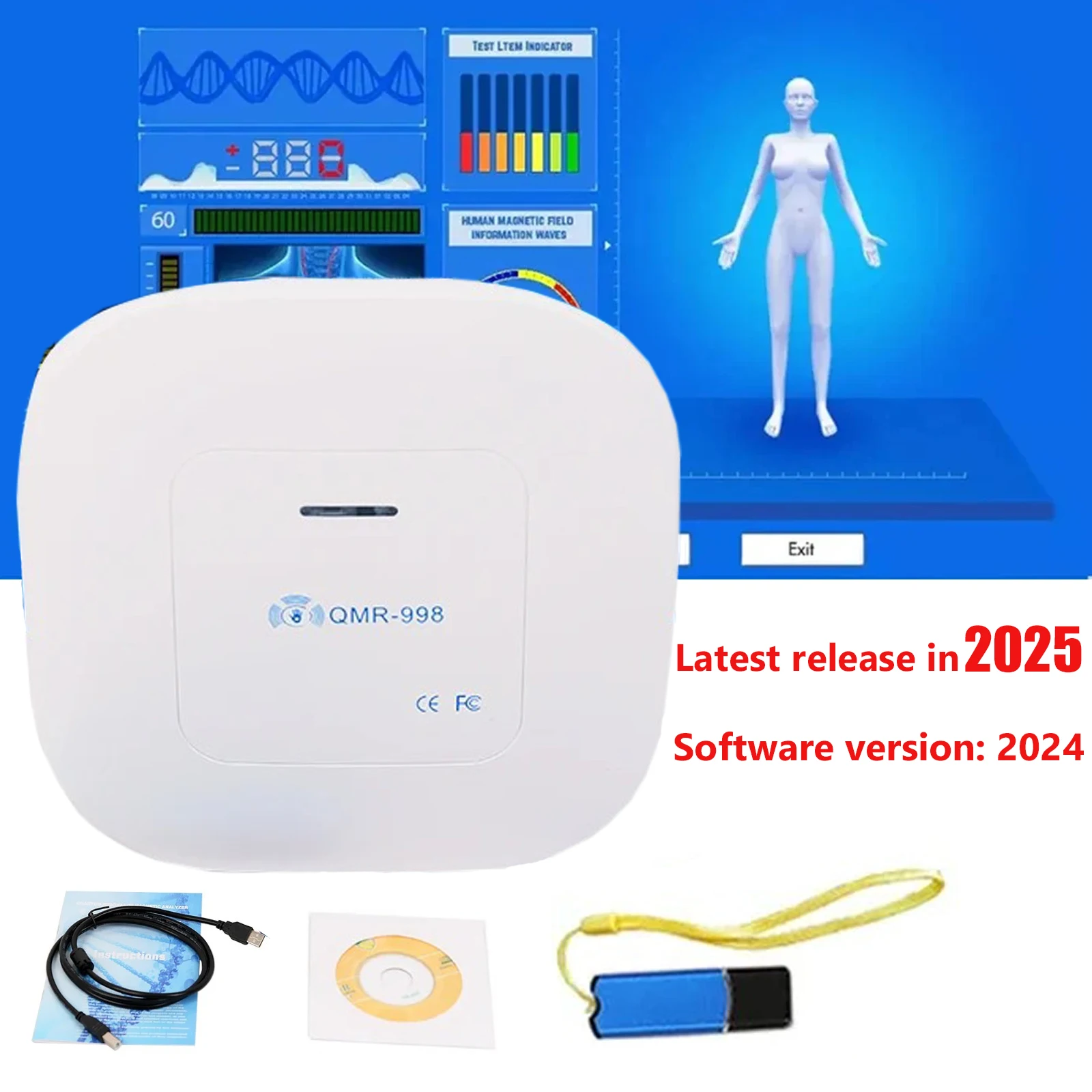 2025 QMR-998 Quantum Resonance Magnetic Analyzer Set Hand Touch Quantum 10Th Body Analyzer With 54 Reports For Sub-health Test