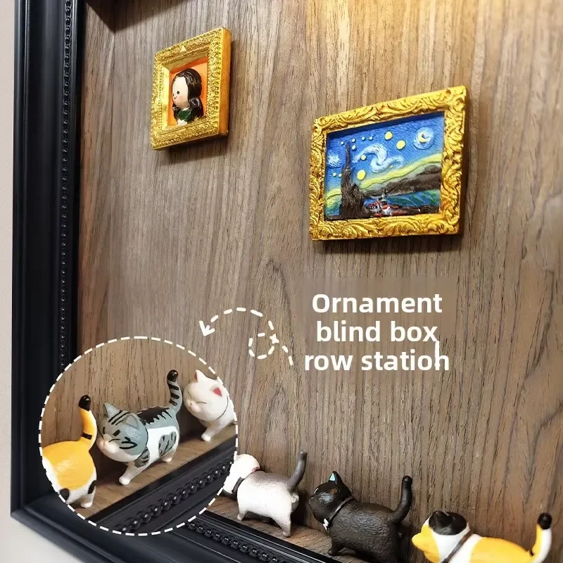 DIY magnetic resin entrance decorative painting 2025 new storage pendant high-end living room display black storage rack