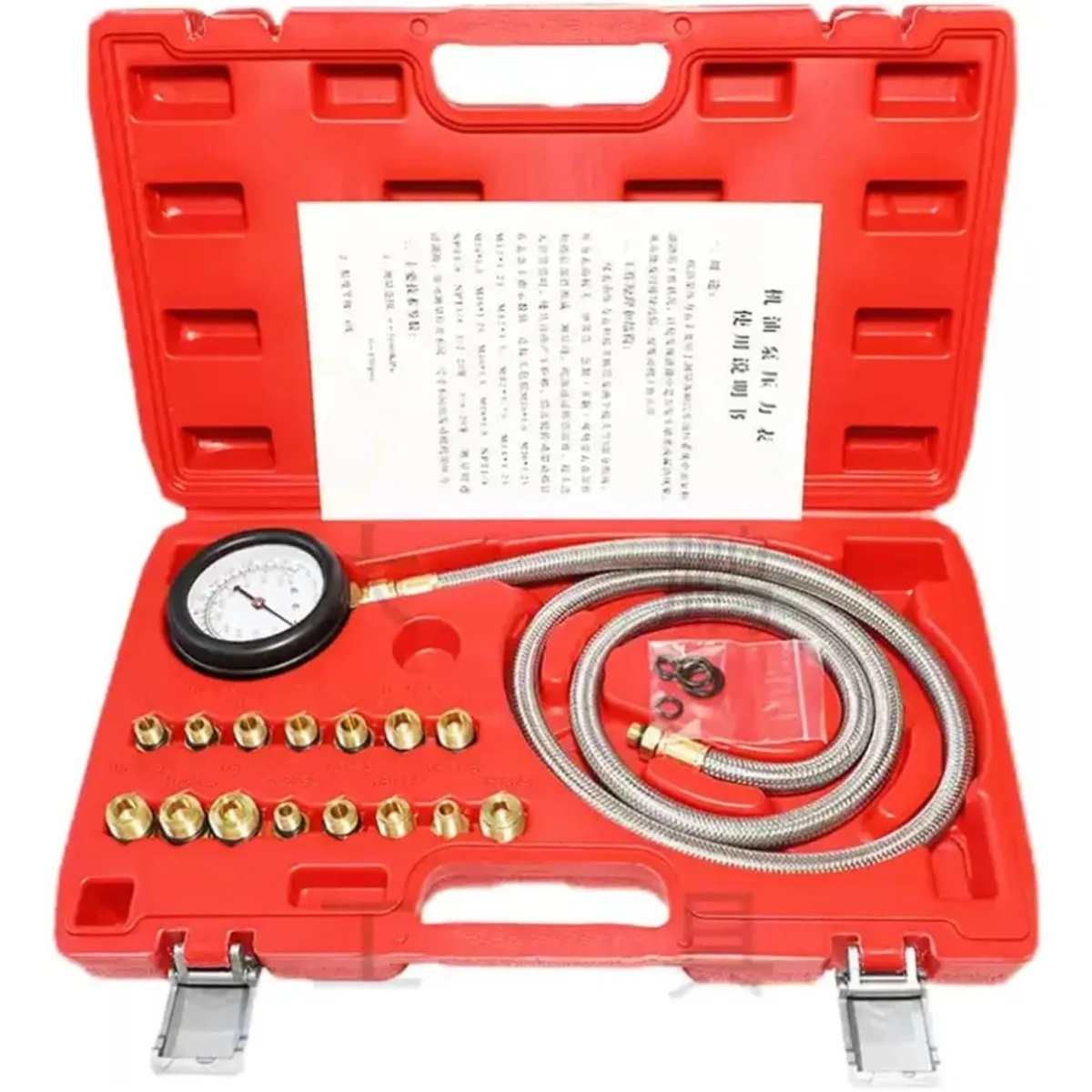 

16 Pieces of Engine Oil Pressure Test Kits, All Vehicles Motor Oil Pressure Test Gauge Car Oil Pressure Gauge - Transmission