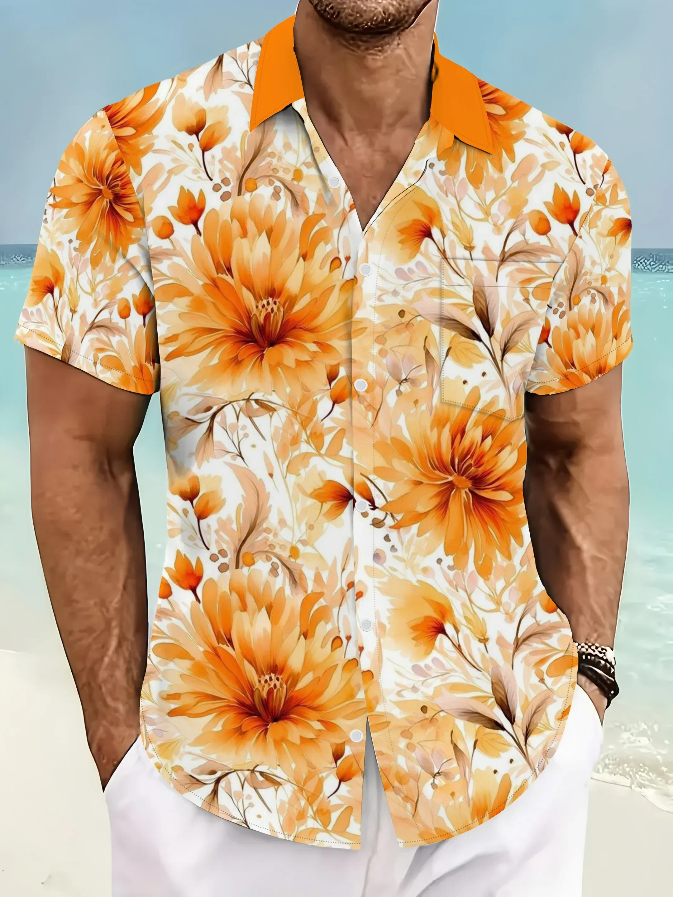 

Fashion Urban Men's Hawaiian Shirt Summer Man Short Sleeve Bold Beach Print Lightweight Comfortable Casual Party Tops