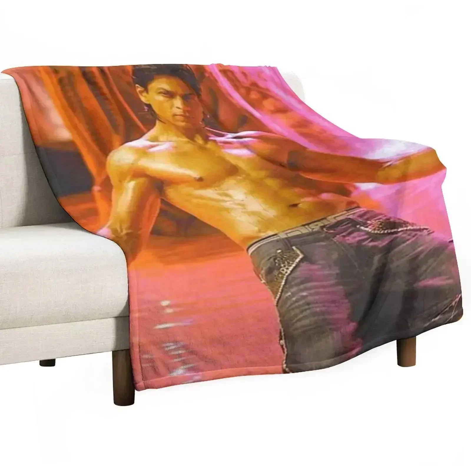 

shahrukh khan Throw Blanket Cozy Light Blanket for Travel Camping Picnic