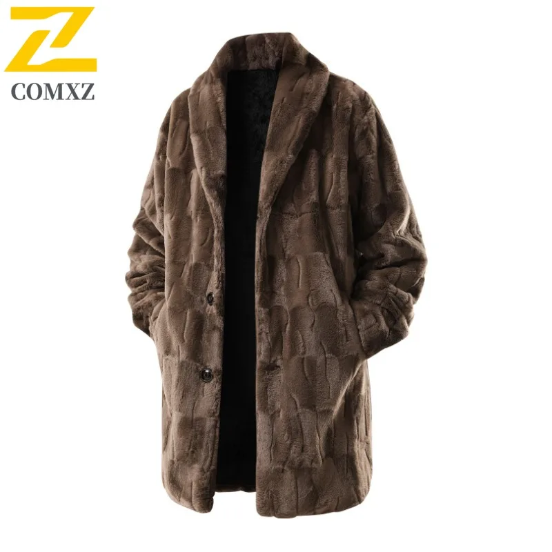 

COMXZ Leisure Trench Coat New Notch Collar Mid Long Commuting Office Windproof Overcoat Premium Camping Cold Protection Garment