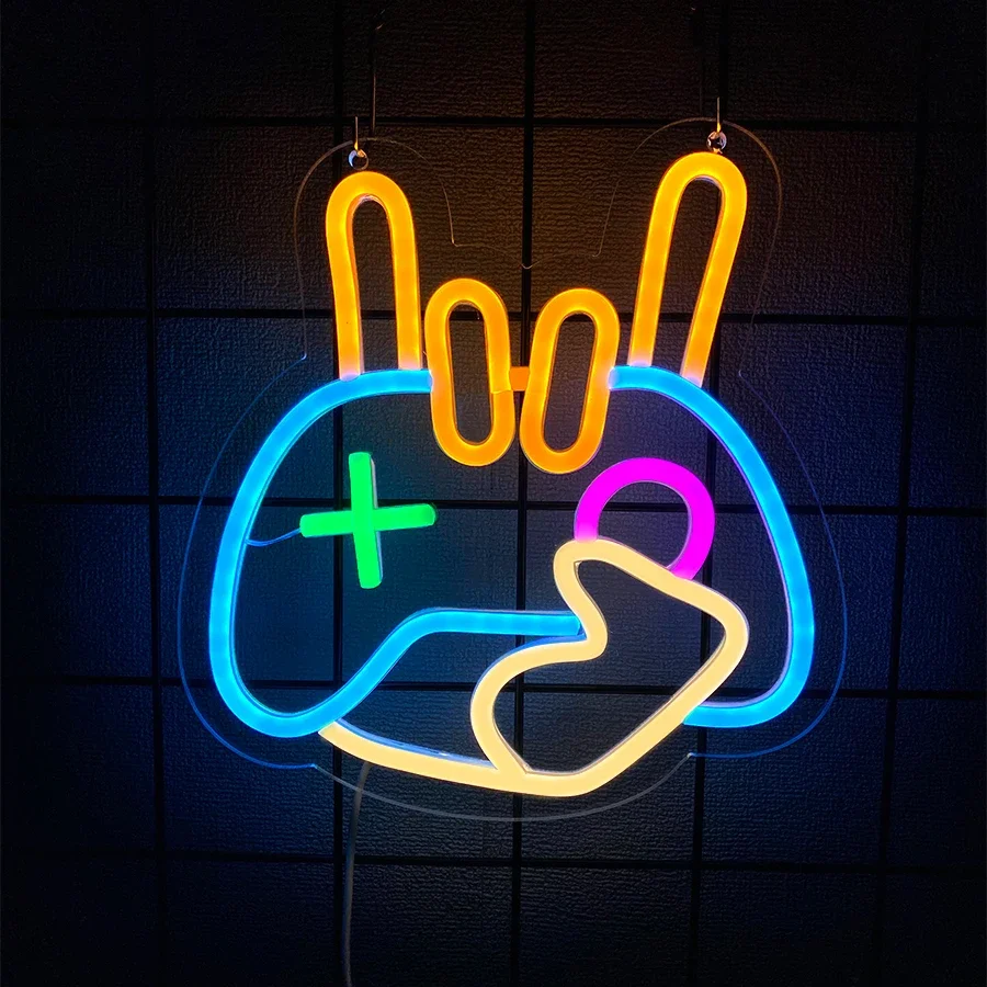 Neon Sign for Home Decor for Room Decoration Bedroom Accessories Game on LED Gamer Wall Teen Gaming Aesthetic Light Stuff Living view 3