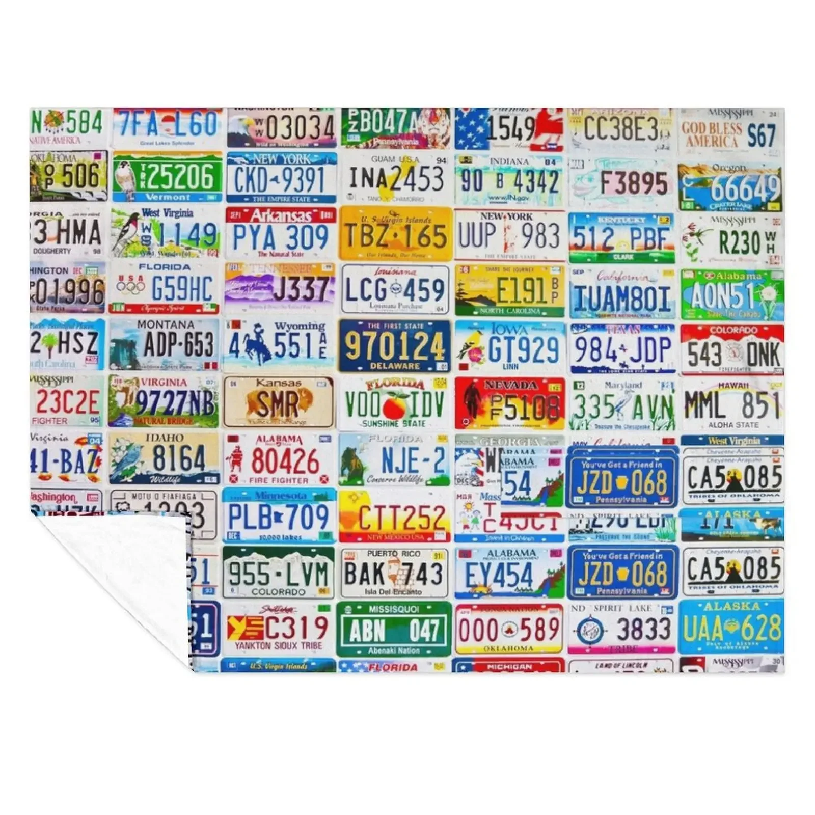 

Licence Plate Wall Throw Blanket decorative Cute Designers Flannels Blankets