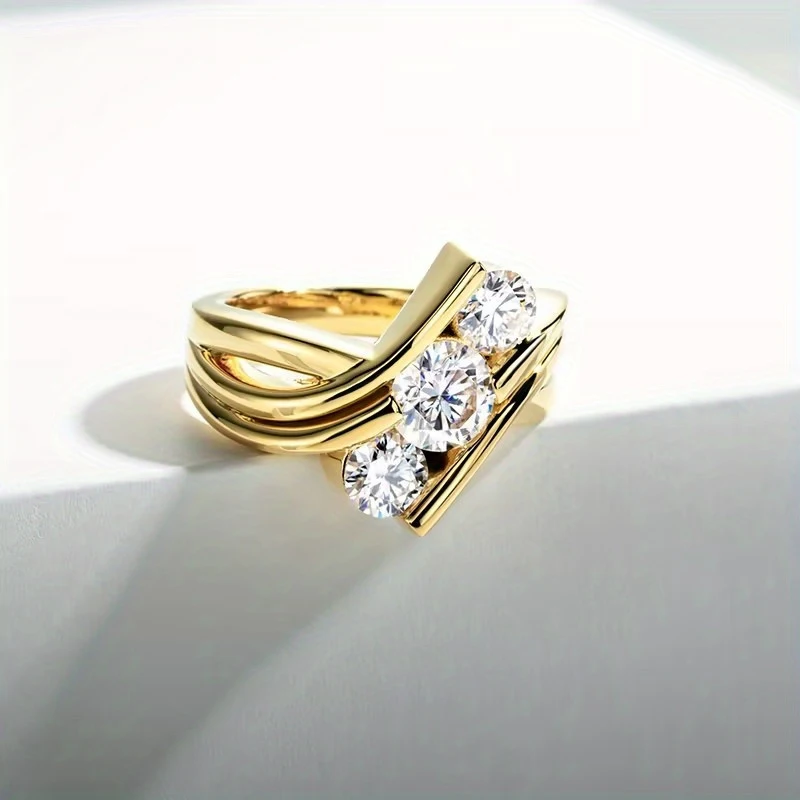 خاتم ألماس مويسانيتي 2 قيراط من الفضة الإسترليني عيار 925 بسيط وخفيف الوزن وفاخر وشخصية إبداعية للرجال والنساء ملابس يومية #2