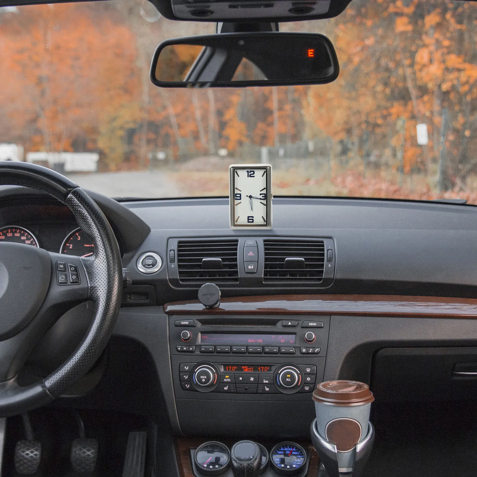 

Universal Car Square Clock Tiny Small Analog Dashboard Clock Stylish Lightweight for Driving Sight Saving Effort Easy Use