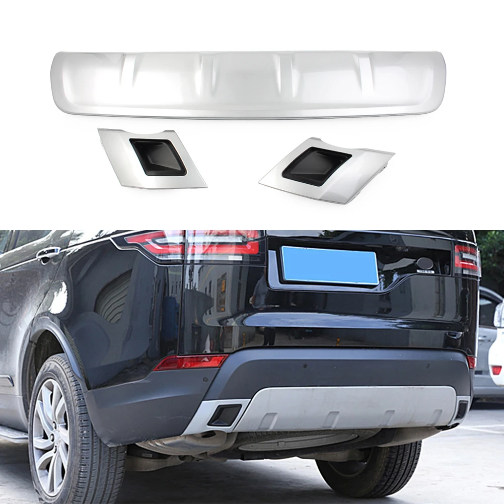 Silver Rear Diffuser Bumper Lip Guard Plate Splitter For Land Rover Discovery 5 2017 2018 2019 2020 2021