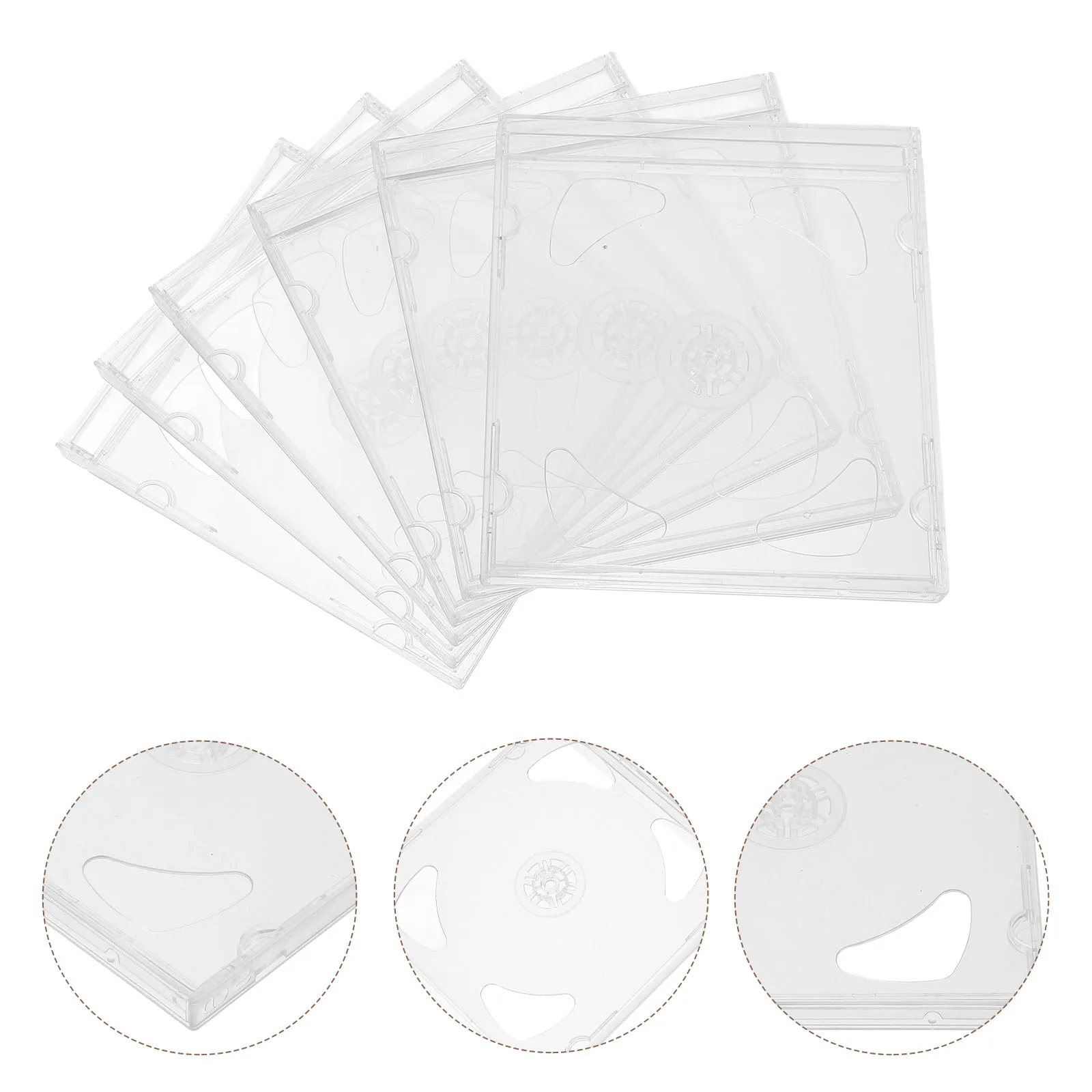 

6pcs CD Storage Box Transparent Jewel Boxes Dvd Storage Double Disc Holder Clear Cd Case Plastic Cd Box Acrylic Cases