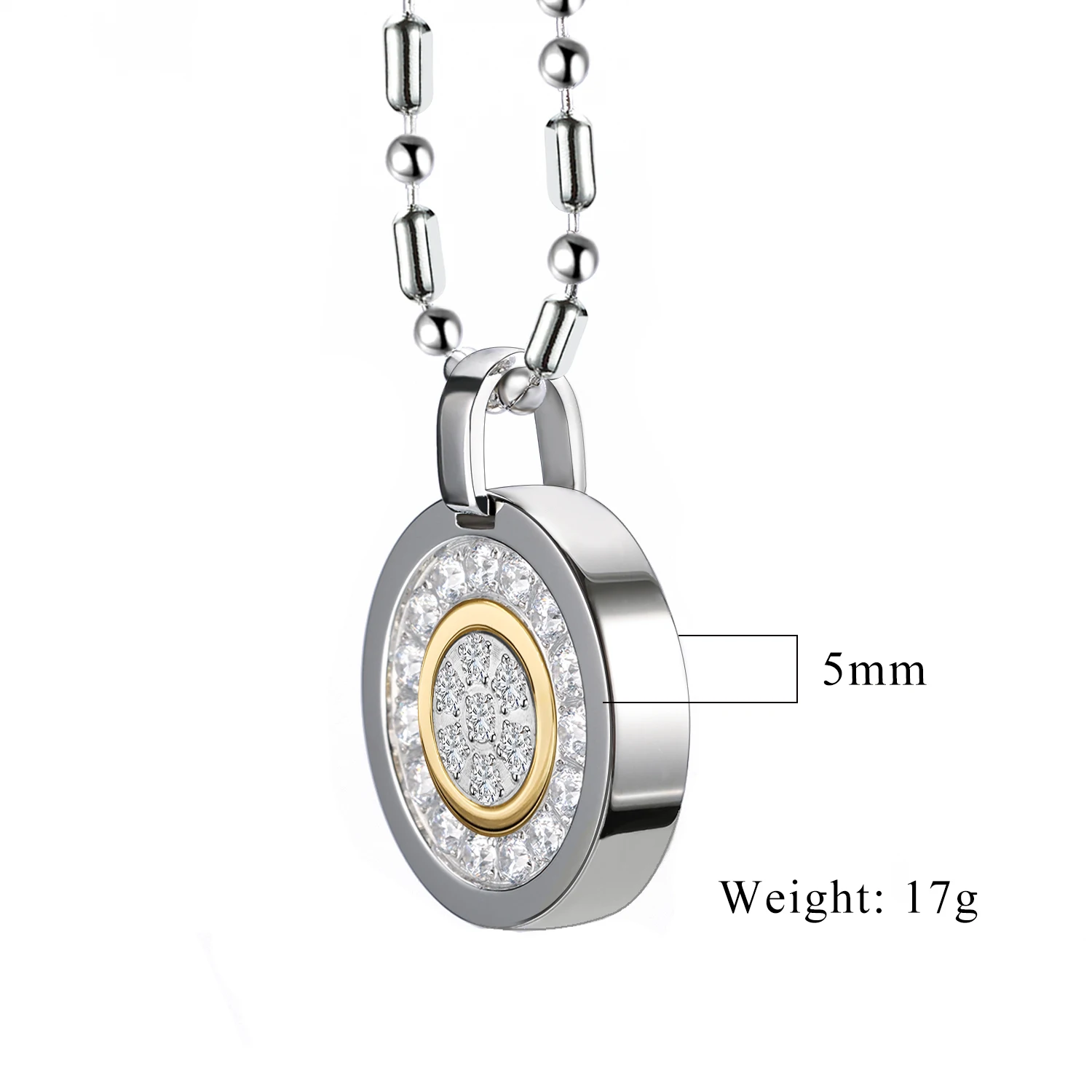 Energy Necklaces for Women Stainless Steel Jewelry Charms Zircon Pendant for Men with Lava Stones Reducing stress and Anxiety