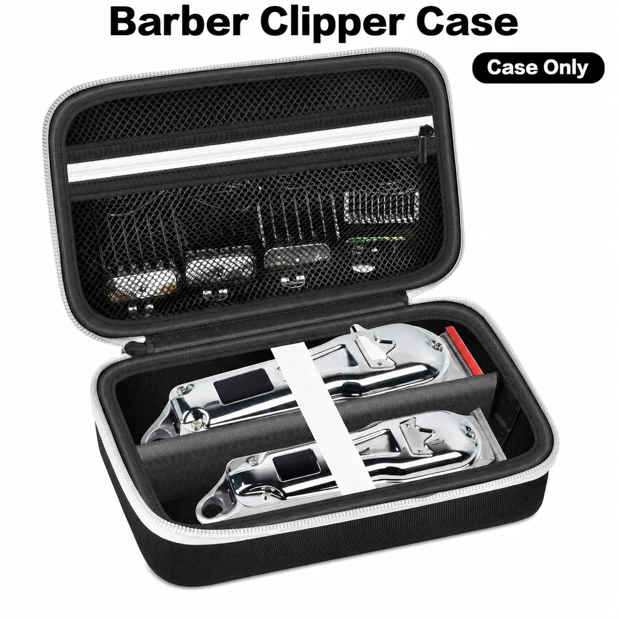 Hair Clipper Case For Novah Ufree KIKIDO GLAKER Barber Trimmer Storage Bag With Elastic Band Mesh Pocket 9x5x3in Carry Case Only