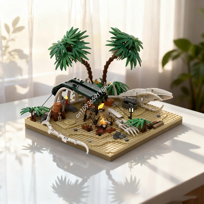 

663 шт. MOC Port Sauvage Whale Bone Camp Piratesed модель игрушки строительные блоки рождественские подарки архитектура сборка DIY идея дети