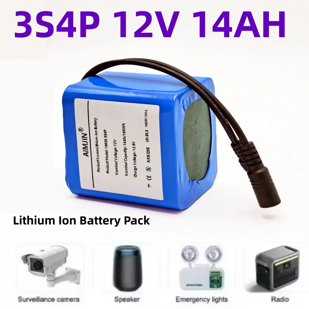 

18650 3S4P Литий-ионный аккумулятор 12 В 14000 мАч с BMS Высокомощный пульт дистанционного управления для рыбалки и лодки с приманкой для V030 GPS Bait Boat