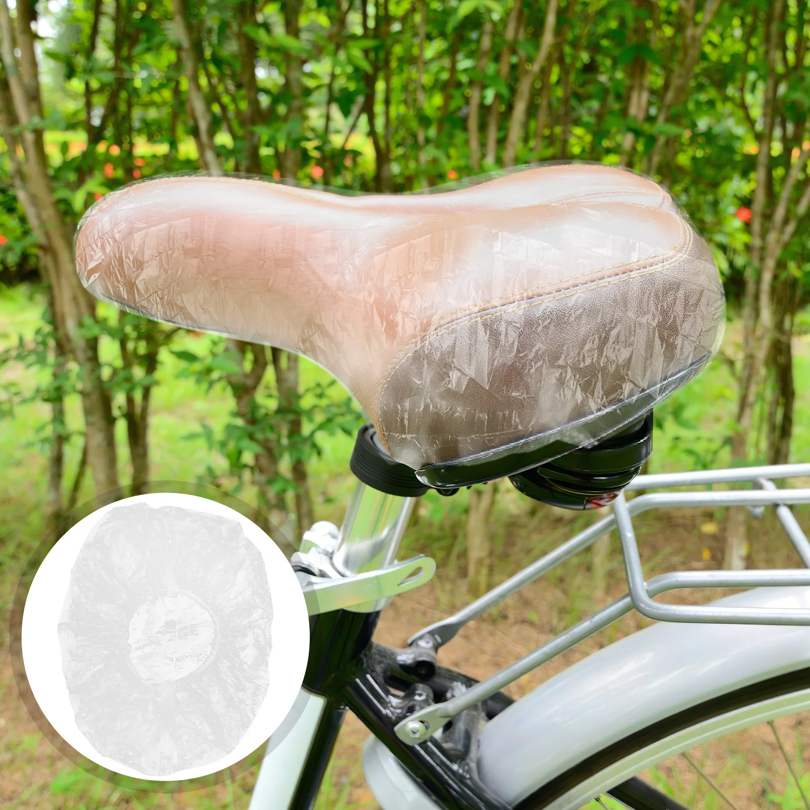 

50pcs Waterproof Bike Seat Cover Universal Saddle Protector For Bicycle Scooter Outdoor Rain Cover Replacement Plastic Cushion
