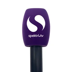Espuma cuadrada de flocado, logotipo personalizado, estaciones de TV, entrevista de periódicos, micrófono, parabrisas de esponja para micrófonos de entrevista de mano