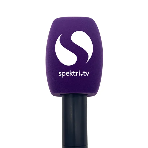 Flocado de espuma cuadrada con logotipo personalizado, estaciones de TV, reporteros, micrófono para entrevista, parabrisas de esponja para micrófonos de entrevista de mano