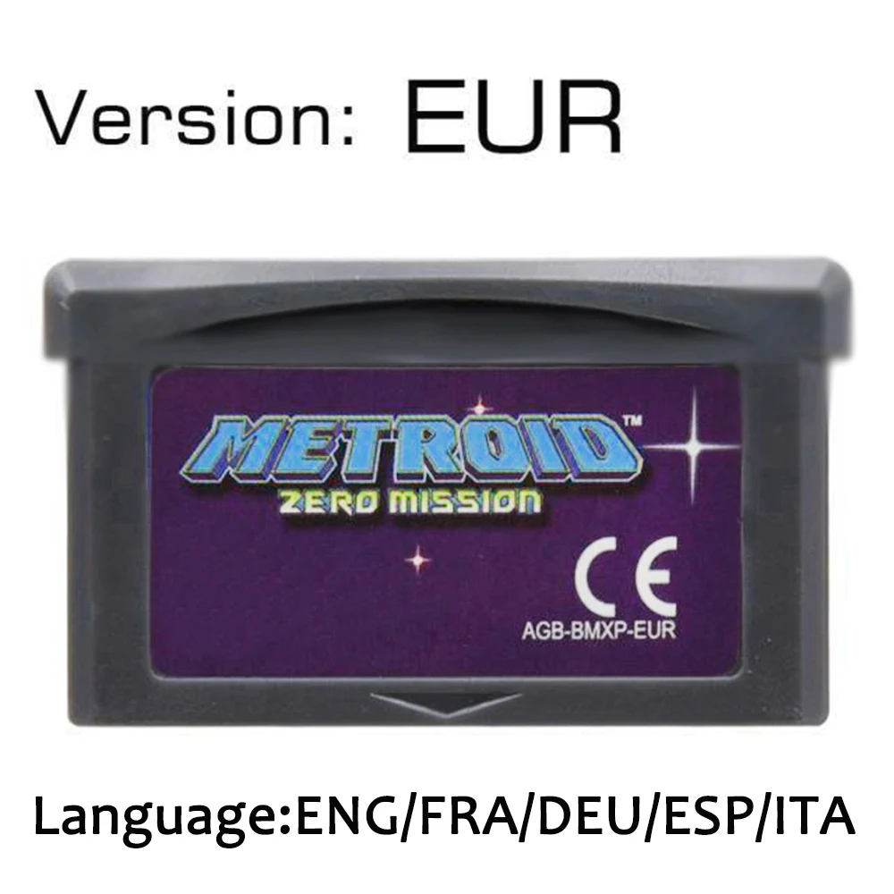 -Metroid GBA Game Cartridge 32 Bit Video Game Console Card  Fusion Zero Mission USA EUR Version for GBA/NDS