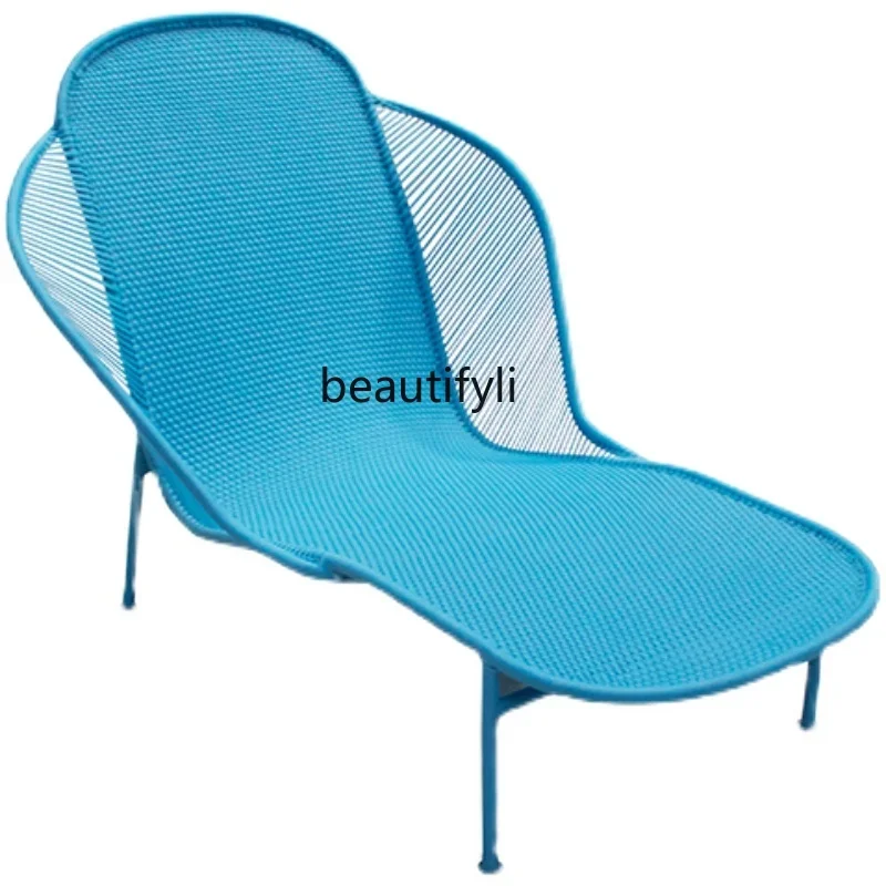 

ANordic Outdoor Rattan Chair Sofa Rattan Single Leisure Tea Table Outdoor Lazy Recliner