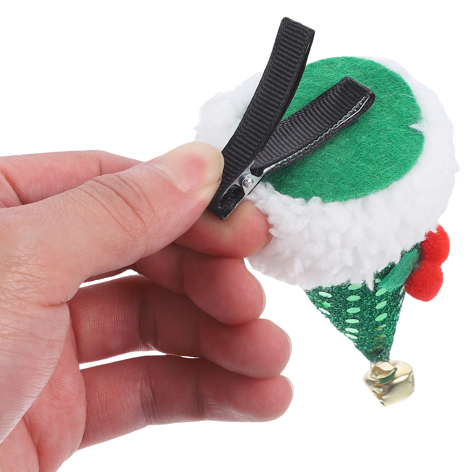 

5Pcs Sequin Christmas Hat Hair Clips Red Green Silver Festive Hairpins Headdress Decorative Barrette Hair Accessories Gift