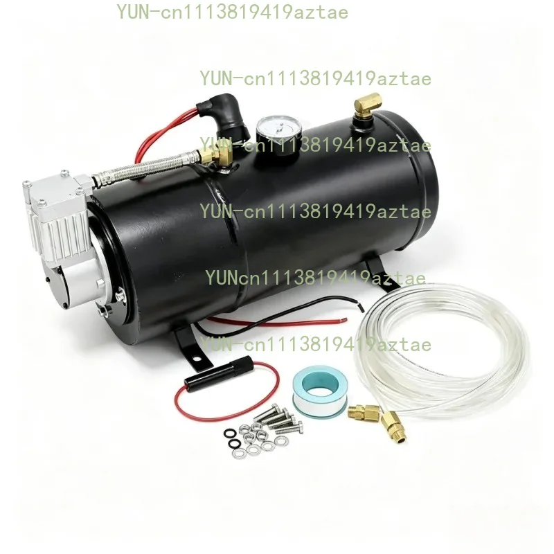 12V/24V Air Horn Compressor with 3L Air Tank, Universal Air Pump for Truck Horn Modification