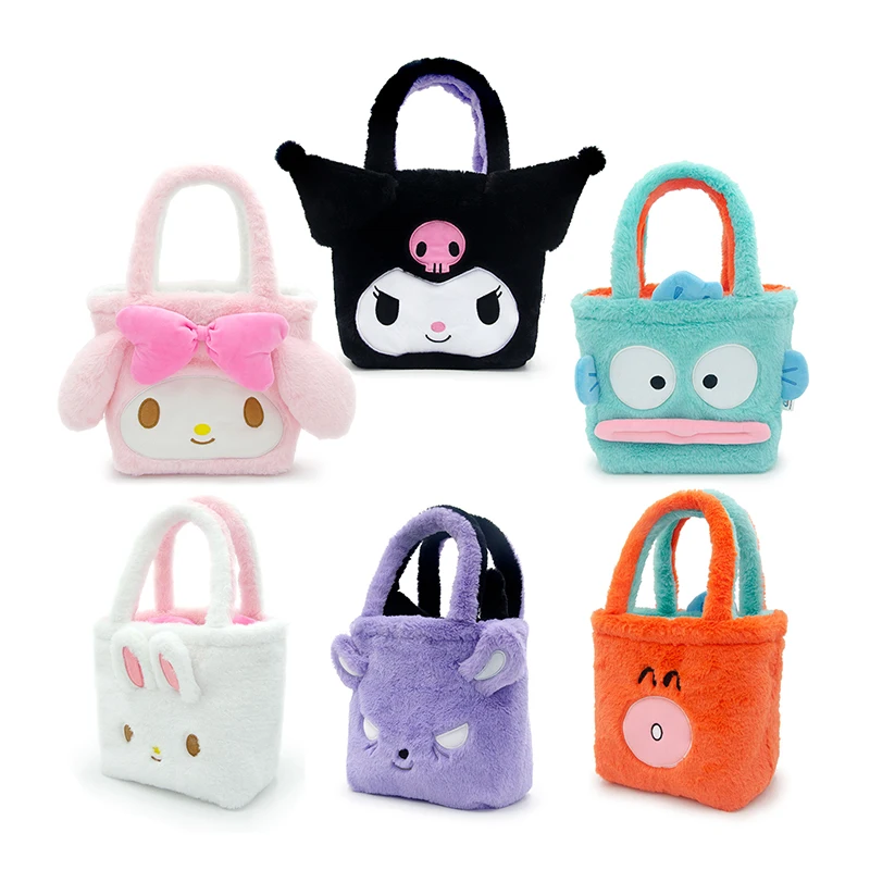 حقيبة يد سانريو من القطيفة على الوجهين حقيبة كتف ماي ميلودي حقيبة ظهر كورومي حقيبة ظهر هانجيودون قابلة للعكس لعبة هدايا عيد الميلاد للفتيات #1