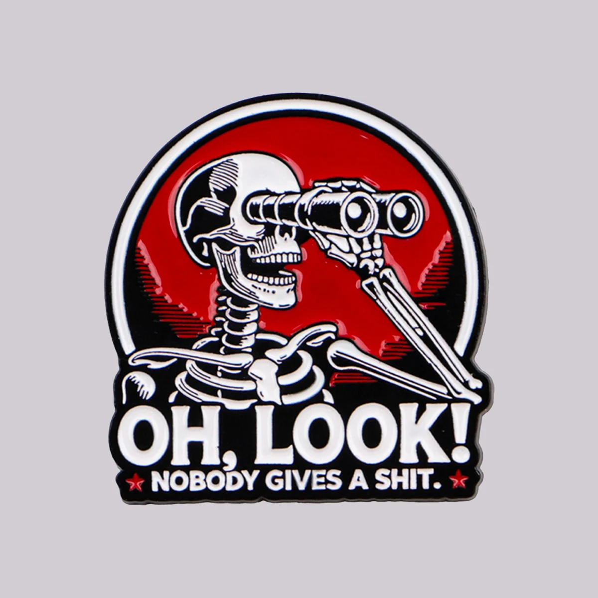 „OH LOOK! NOBODY Gives a „Skelett-Emaille-Anstecknadel, sarkastische Brosche, Anstecknadel, Abzeichen, Kleidung, Accessoires, lustiger Schmuck, Geschenke für Freunde