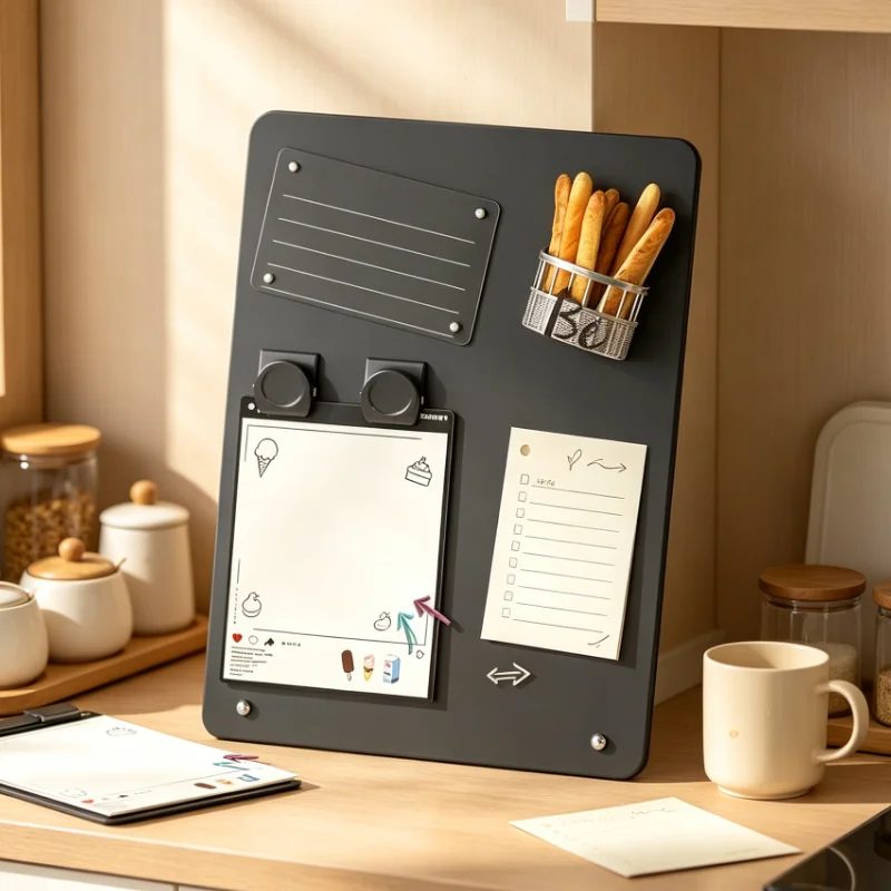 Magnetic Desktop Message Board Metal Memo Holder For Office Home Desk Organizer Note Display Panel