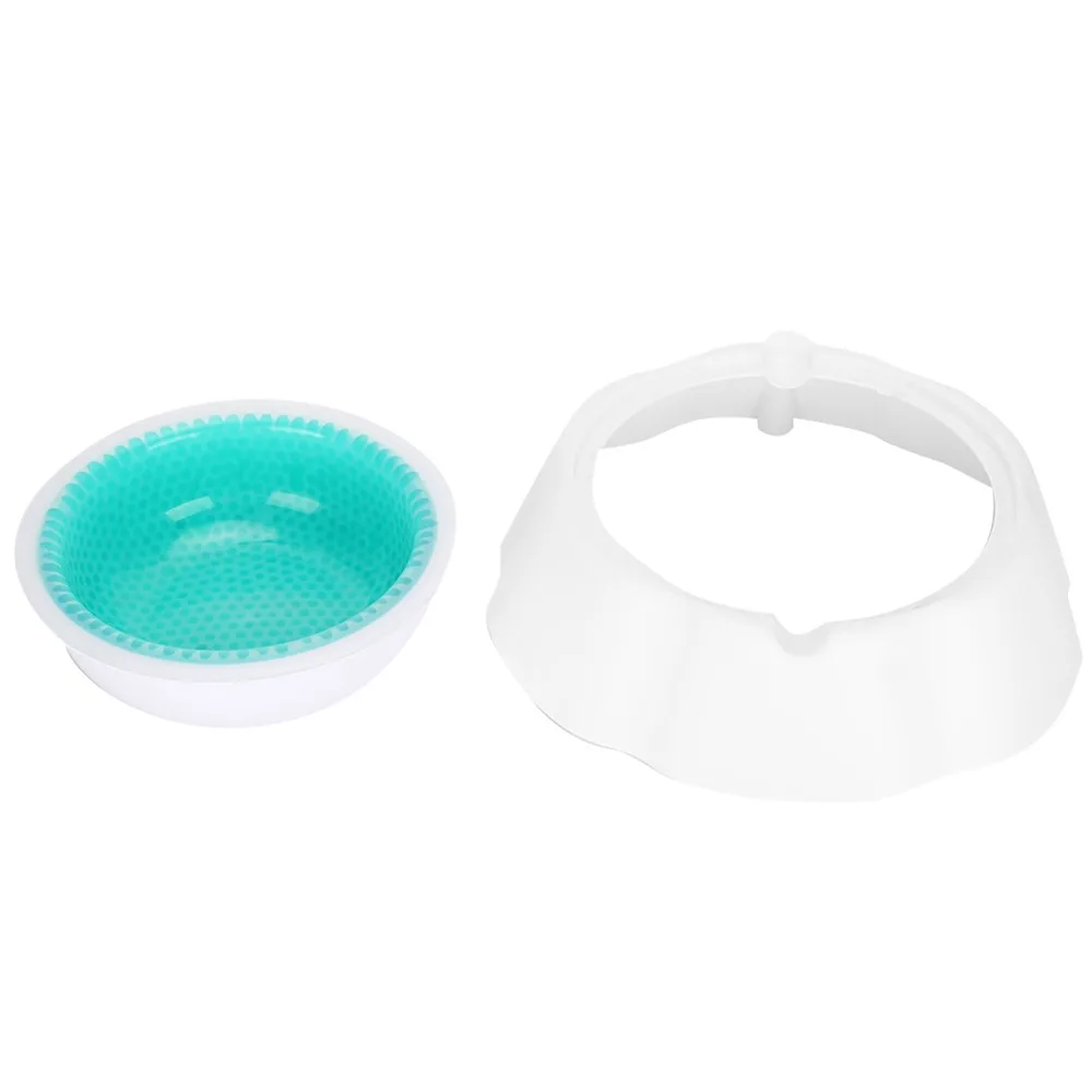 Double Wall Cooling Pet Bowl Internal Cold Retaining Filler Smooth Surface Chilled Cat Dish Light Weight Round Shape