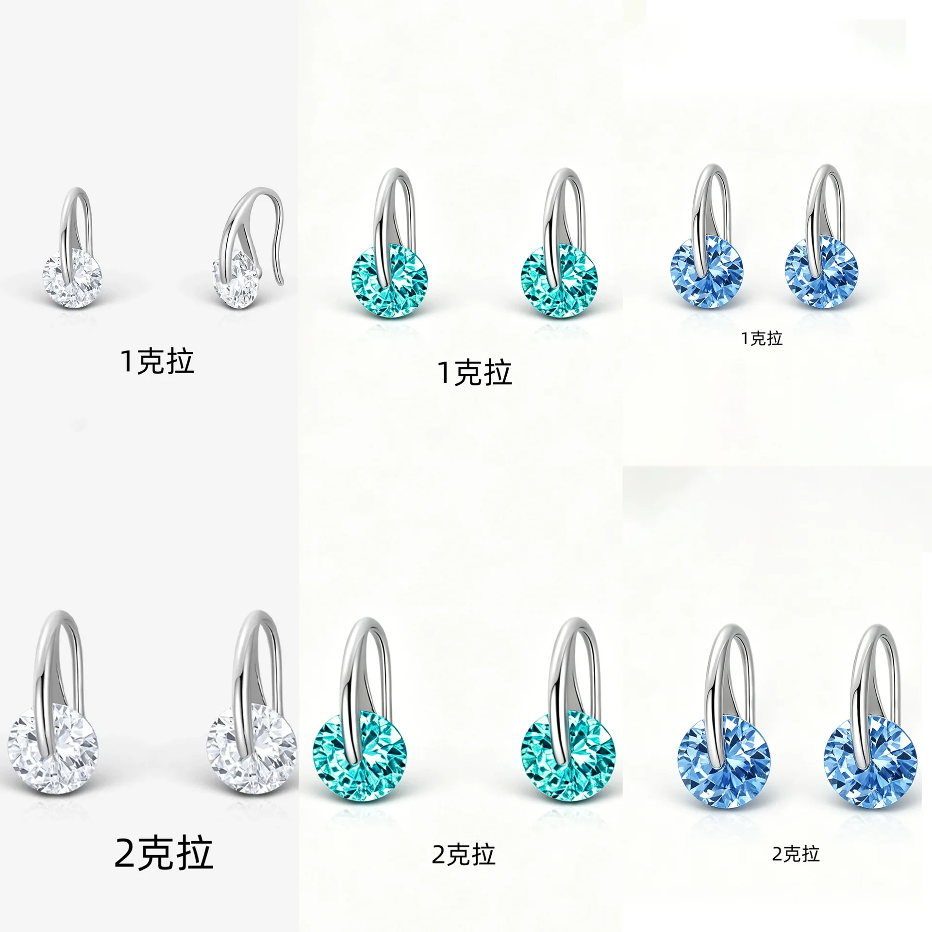 S925 pure silver earrings, studs, light luxury, versatile for commuting, diamond-studded floating waterdrop earrings