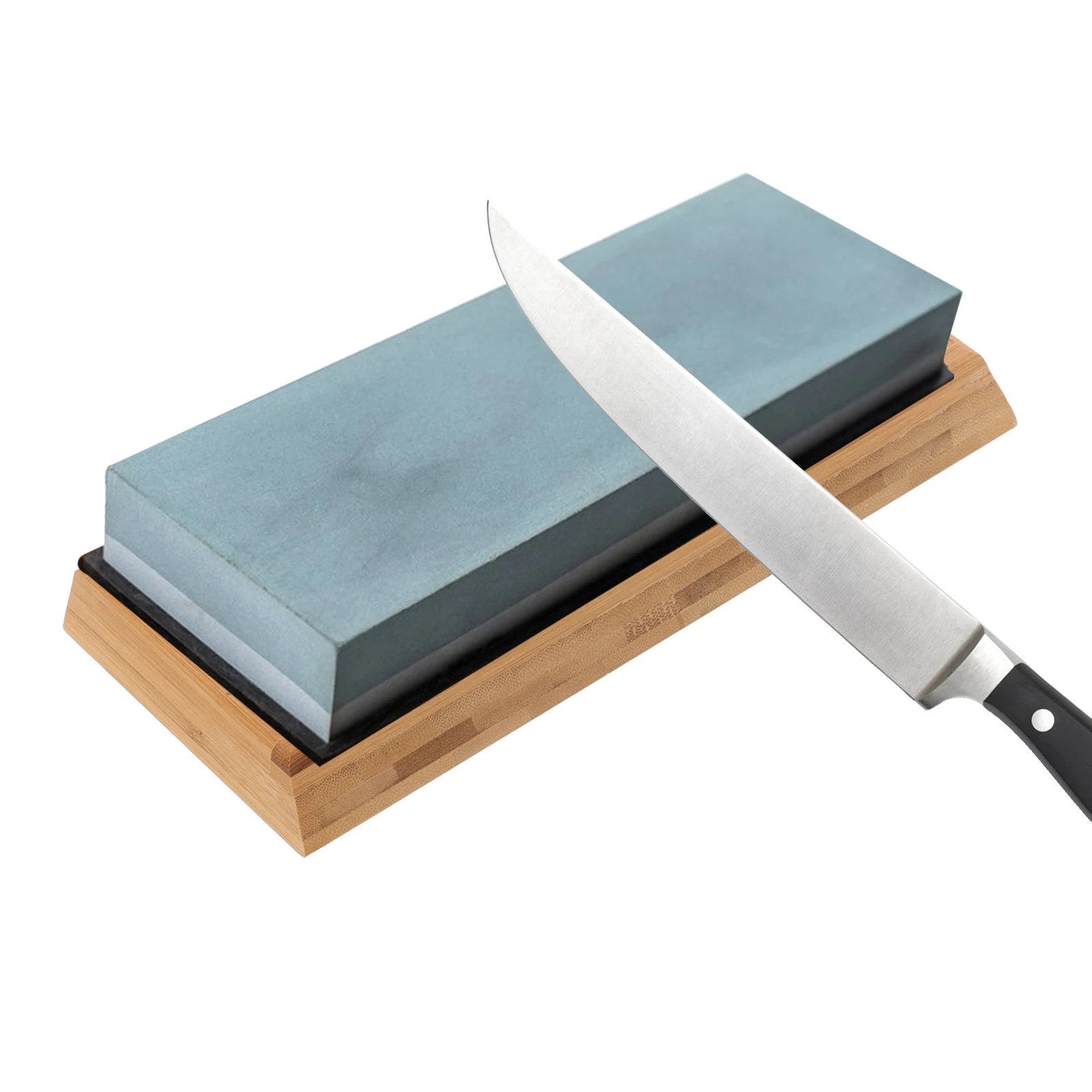 

1 set Bamboo Whetstone Base Sharpening Stone Holder Rubber Ring Kitchen Knife Grinder Stand Storage Tool for Home Use
