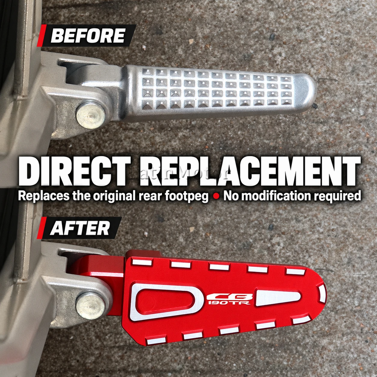 For Honda CB190SS CB190X CBF190R CBF190R CBF190TR Motorcycle  Widened and Enlarged Foot Pedals Passenger Pedals