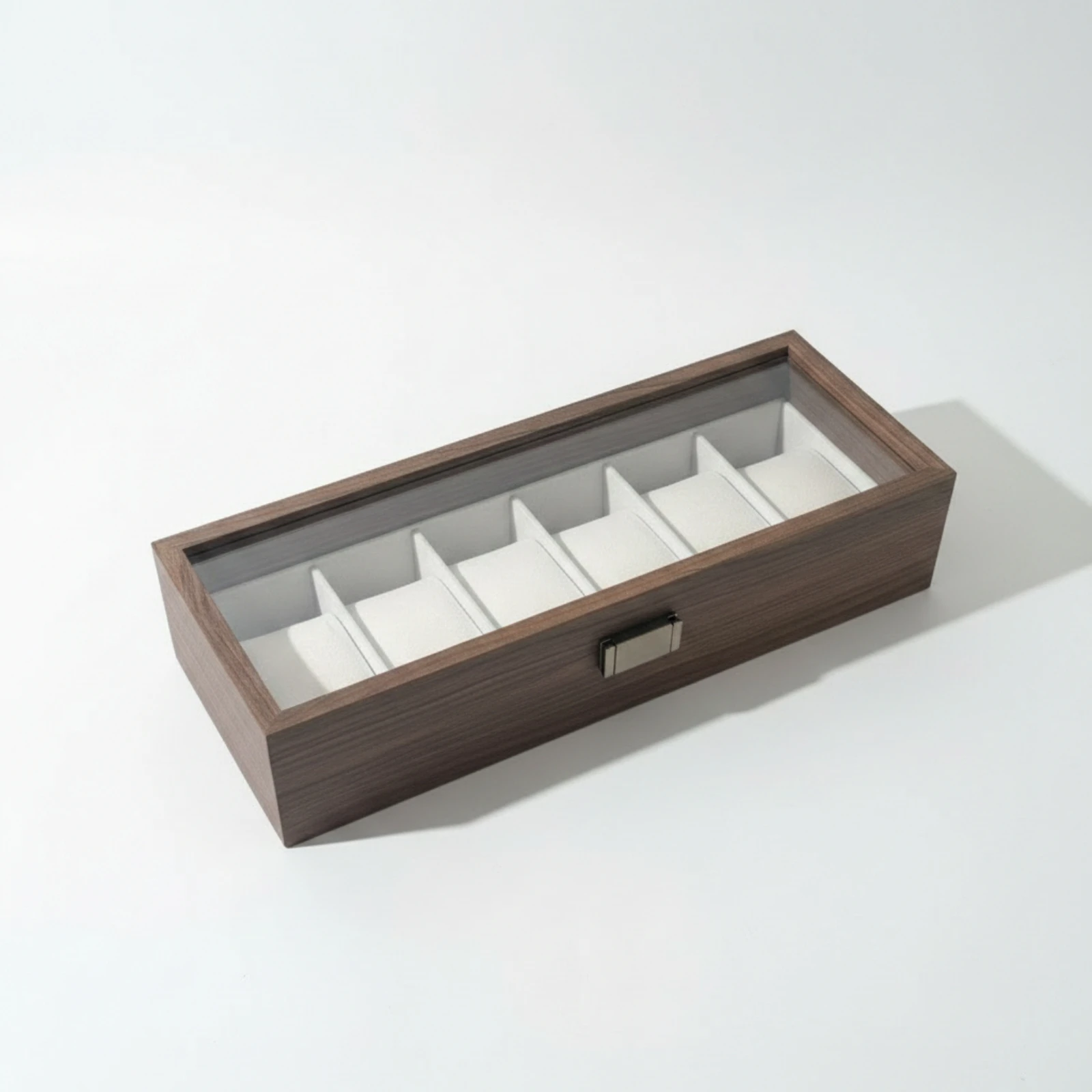Watch Box with Glass Lid Clear Watch Storage Box Organizer Rectangular Soft for Men, Dresser, Bedside Table