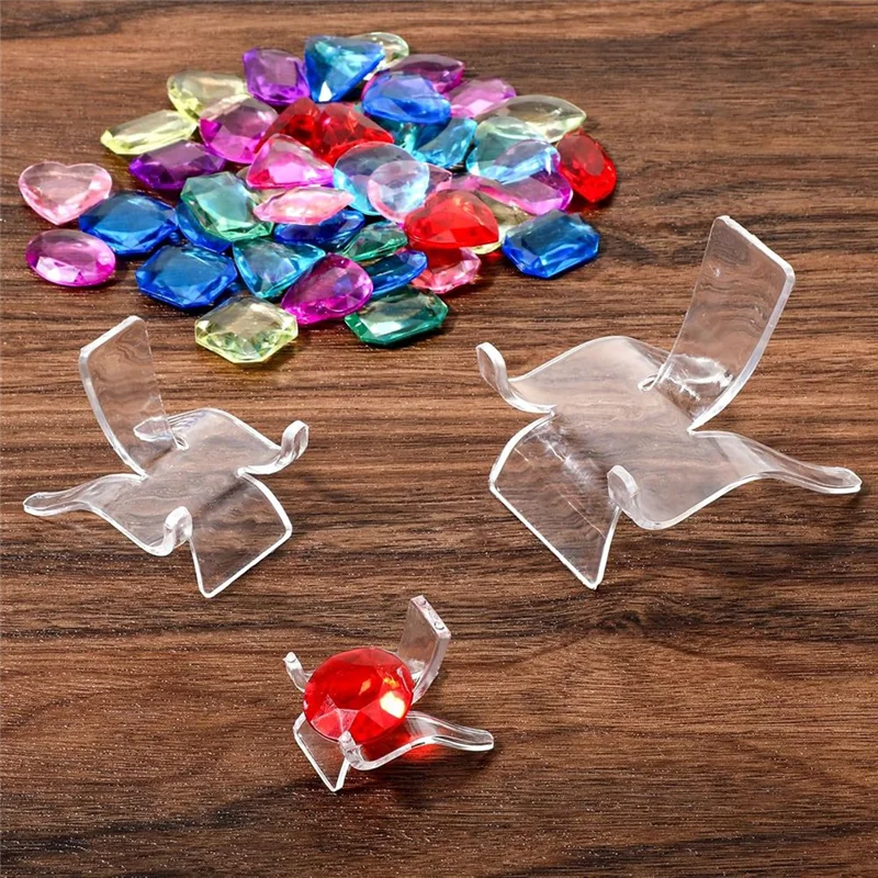 

A84X-Mini Easel Stands For Display 3-Piece Set Size Acrylic Holder For Rock, Stone, Geodes, Small Collectible Items(72Pcs)