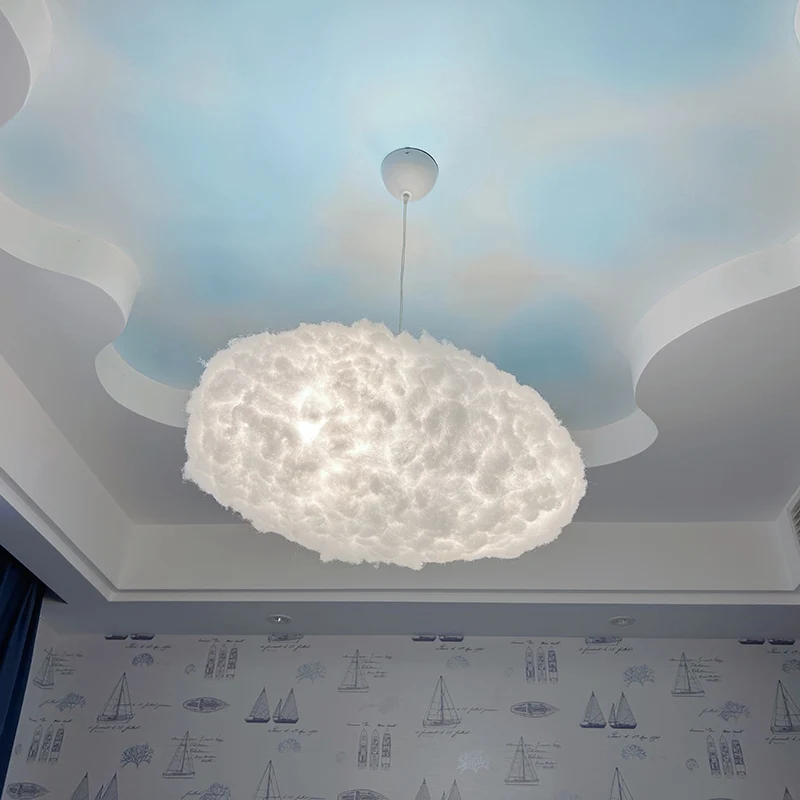 XIUAN Lightning Design Creative White Cotton Cloud Pendant Lamp Kids room Coffee room Girl Bedroom Decor LED Hanging Lights