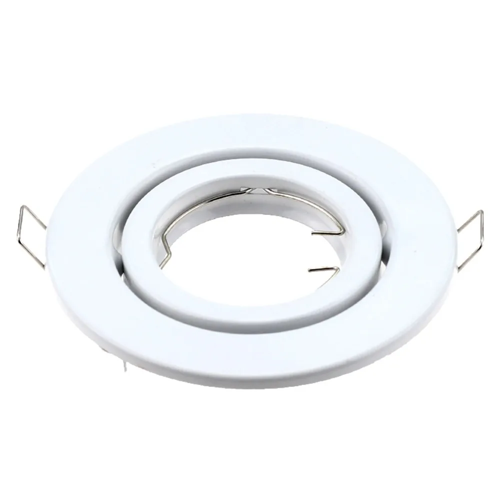 JOYINLED Round White Metal Light Spotlight Iron Frame Trim for Ceiling Frame Socket Holder GU10 MR16 GU5 2PCS Bulb Support Frame
