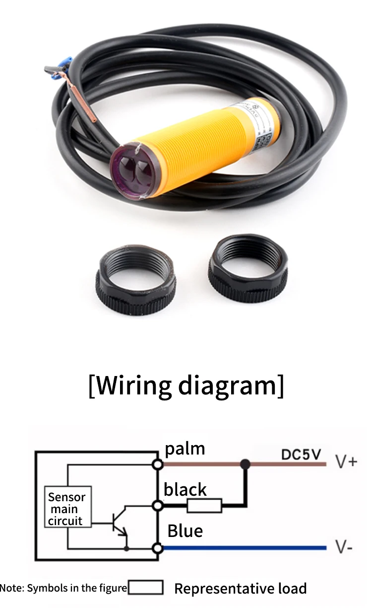 Intelligenter Auto-Roboter E18-D80NK Infrarot-Hindernisvermeidung Fotoelektrischer Sensor Näherungsschalter 3-80cm Erfassungsbereich Einstellbar – Detail 2