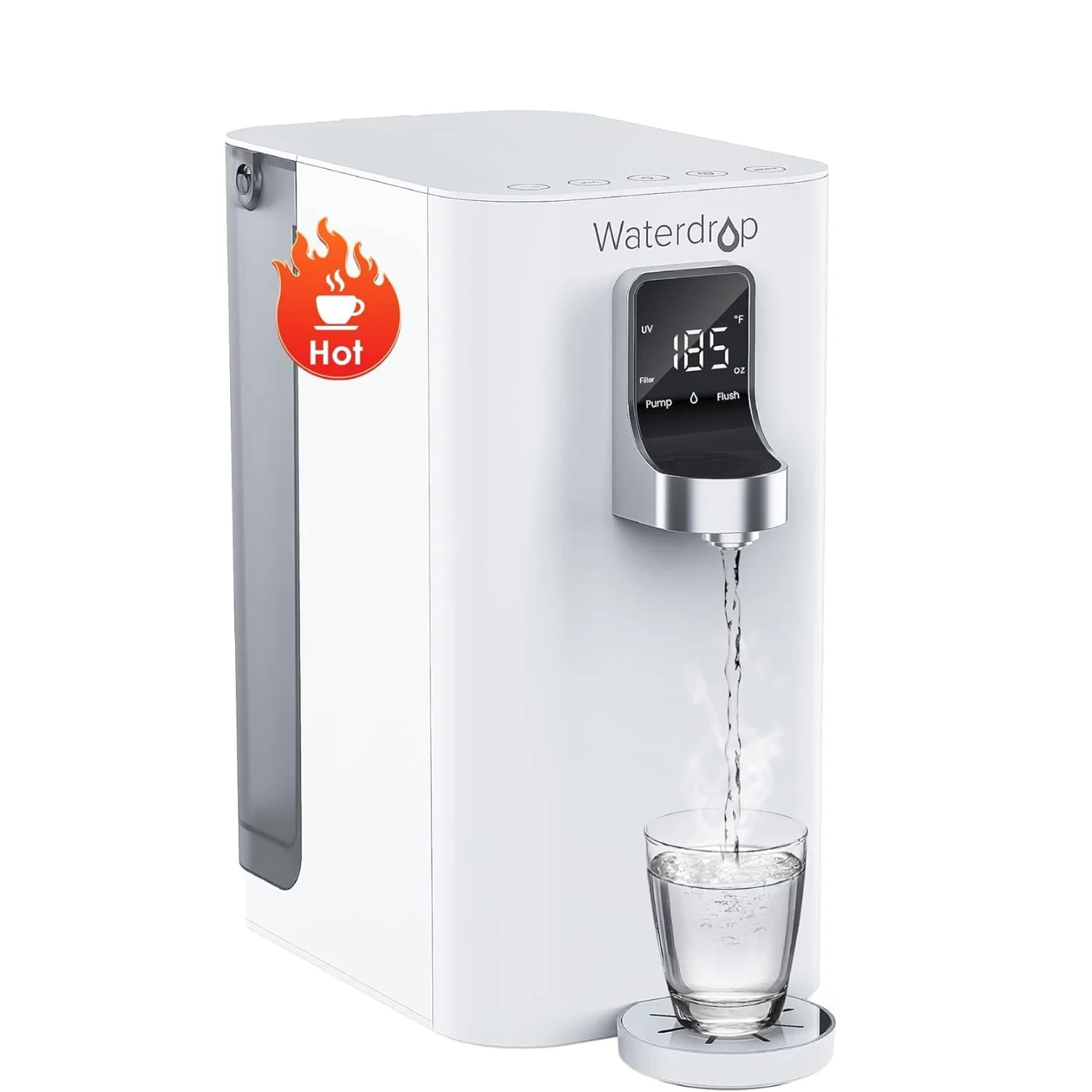 

【Instant Hot】 Waterdrop K19-H Countertop Reverse Osmosis System, Reverse Osmosis Water Filter Countertop, 3:1 Pure to Drain