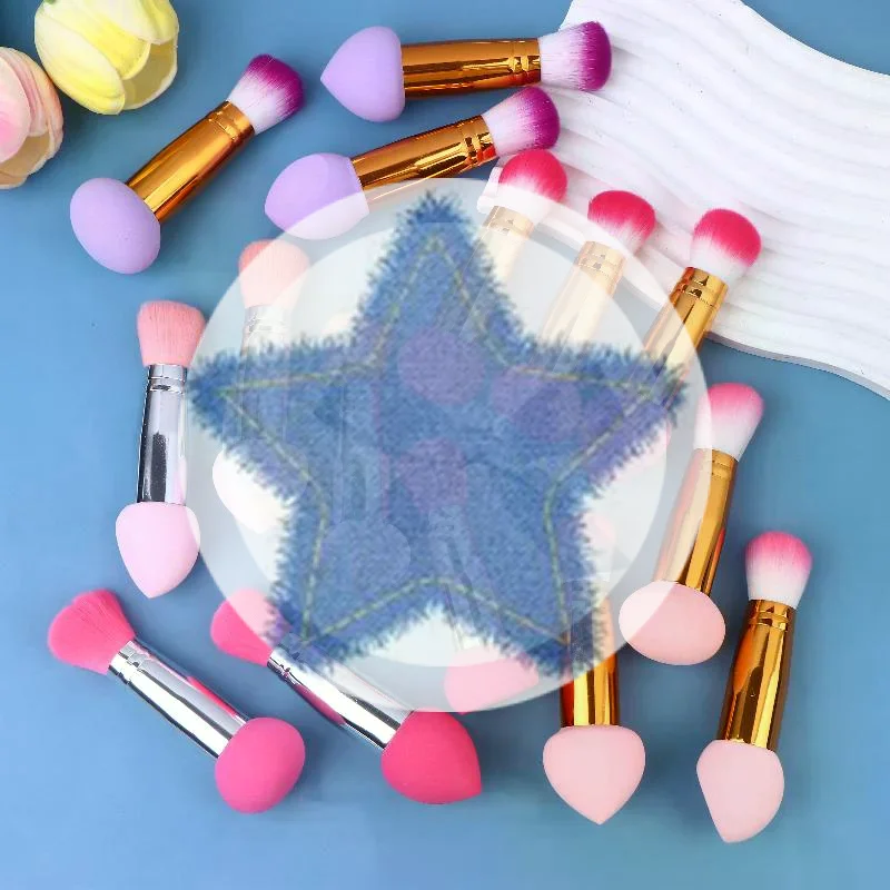 3 قطعة 2 In1 مزدوج الرأس الإسفنج رئيس فرشاة ماكياج صغيرة محمولة رقيق أحمر الخدود فرشاة السيدات الجمال أداة'