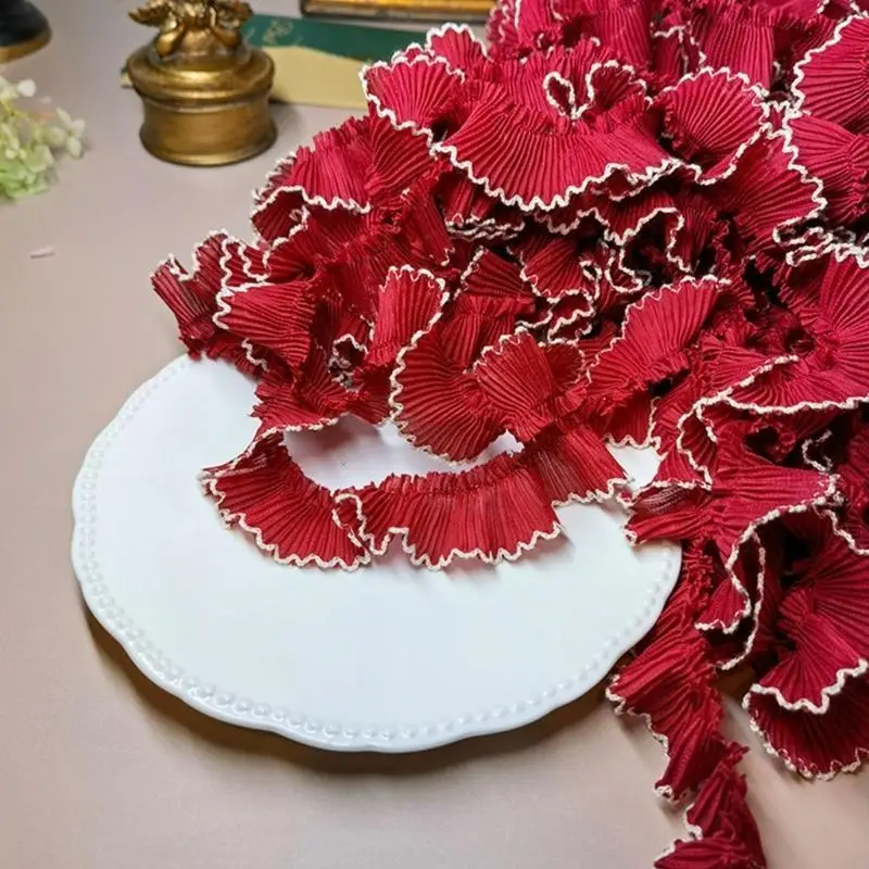 652F 5Meter Ruffle Lace Trim Dog Teeth Lace Trimming For Fashion Craftings