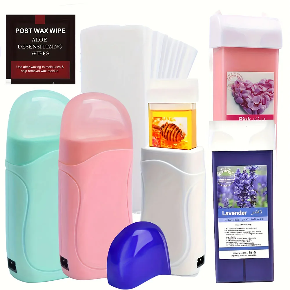 Viilife US Roll On Waxing Kit With Wax Cartridges And Wax Strips 3 In 1 Soft Wax Heater Kit Hair Removal Wax Wax Paper Waxing