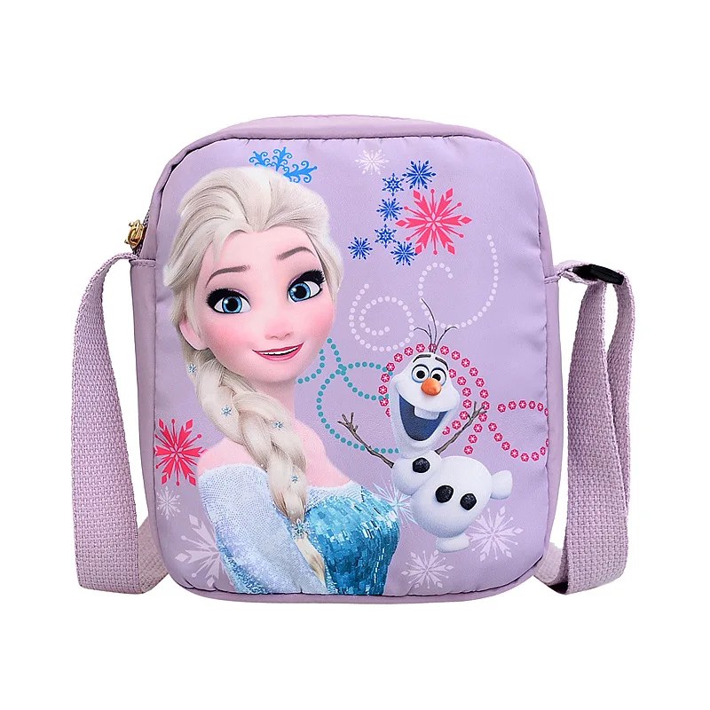 Disney Frozen Crossbody Bags for Girls Princess Elsa Anna Cartoon Shoulder Bag Women Fashion Sequins Handbags Kids Gifts