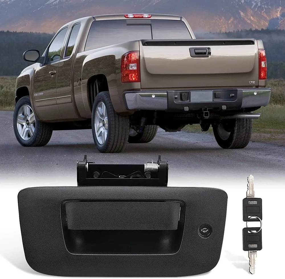 Tailgate Handle Kit Tail Gate Bezel Lock For 2007-2014 Chevy Silverado GMC Sierra 22755305