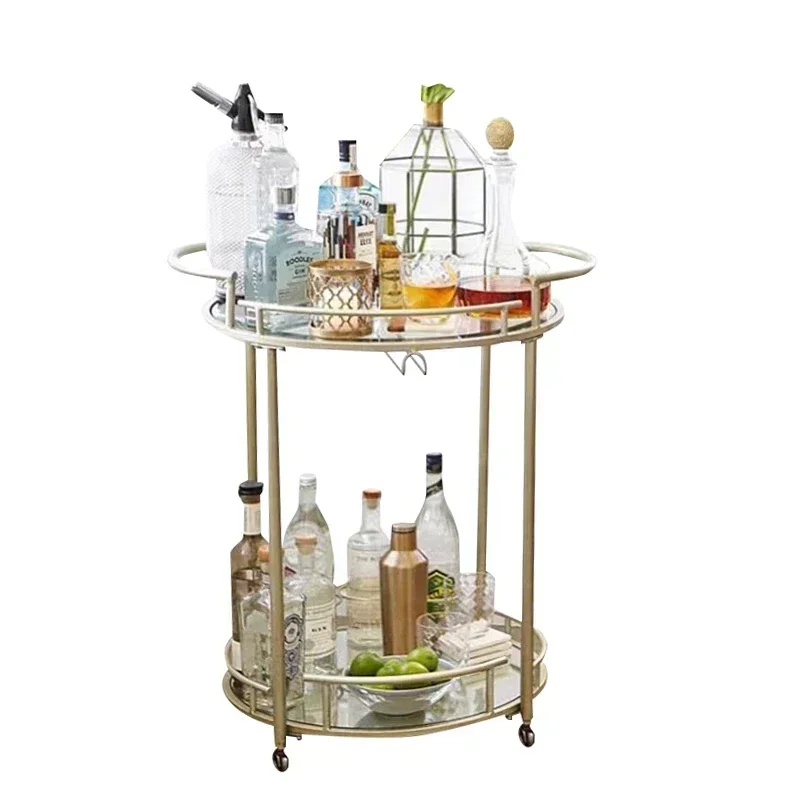 Sell like hot cakes Wine cabinet round wine rack bedroom creative perfume rack trolley