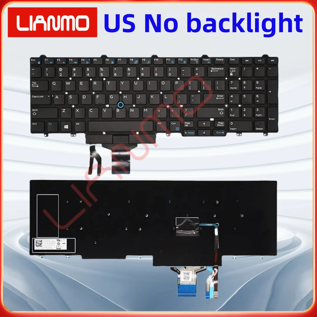 US notebook keyboard For Dell Latitude E5550 E5570 E5580 E5590 E5591 P53F M3510 3520 7510 7710 7720 7520 With backligh