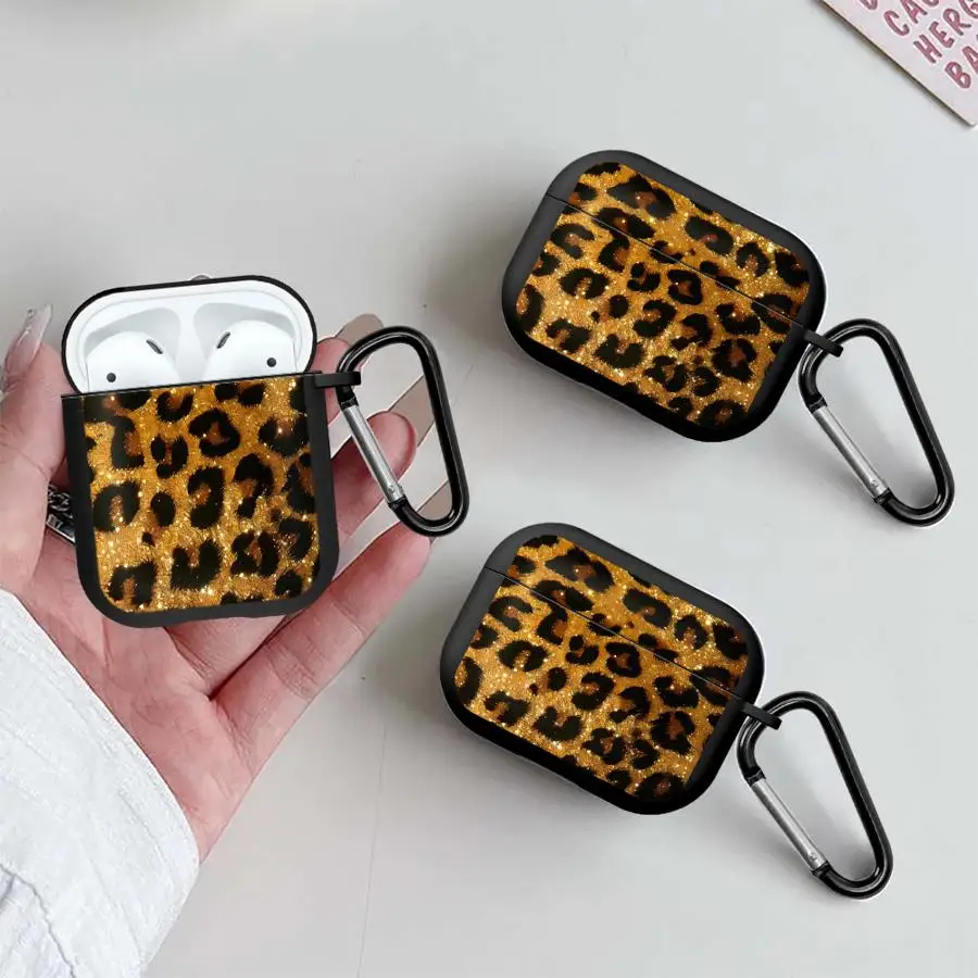Modische Leopardenmuster-Hülle für Airpods 4 Pro2 1 Pro3 2 Pro 3 Kopfhörer-Schutzhülle