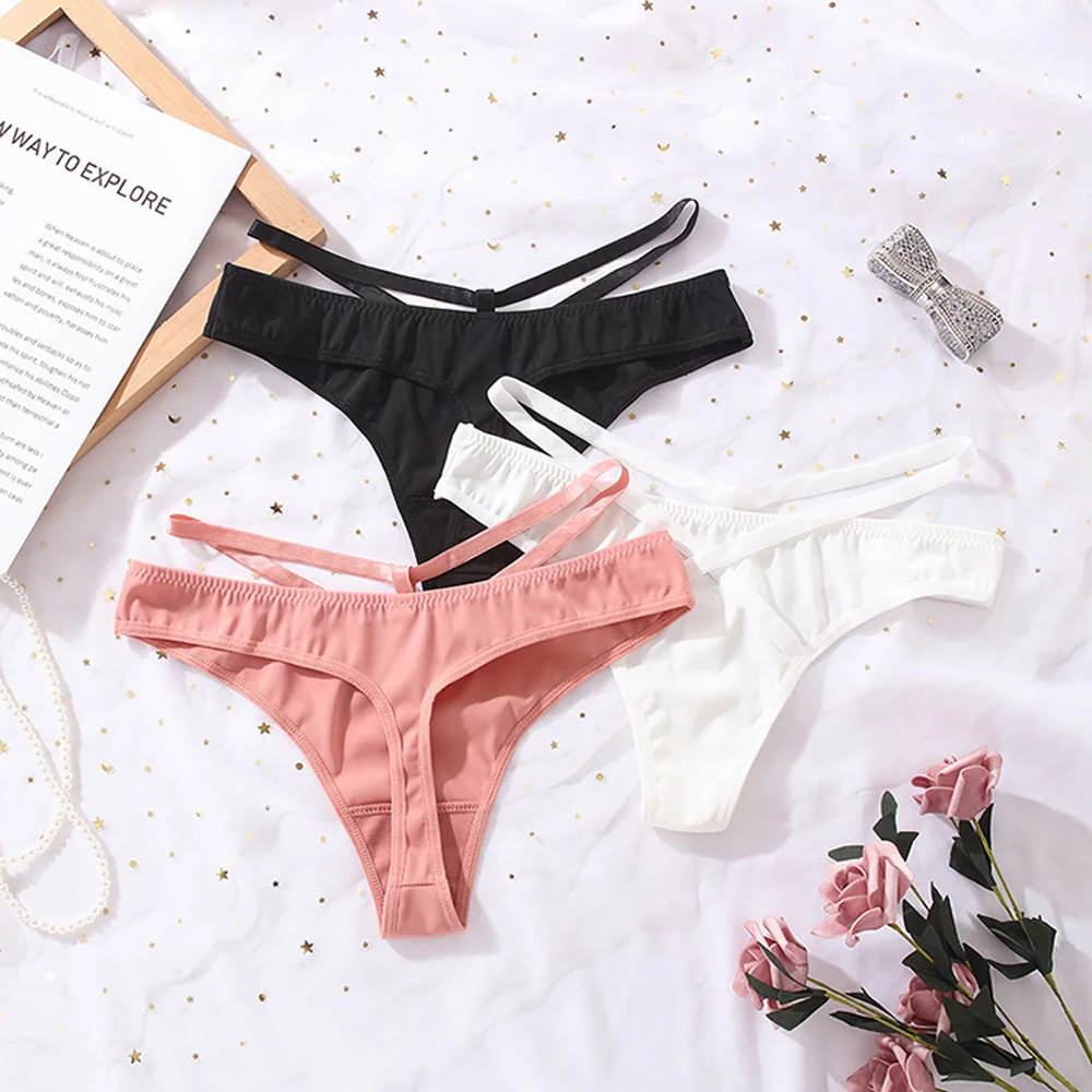 Frauen Sexy Einfarbig Seide Dessous Cross Strap Taille Gürtel Design Höschen Wrap Gesäß Unterhose Bequeme Feminin Unter