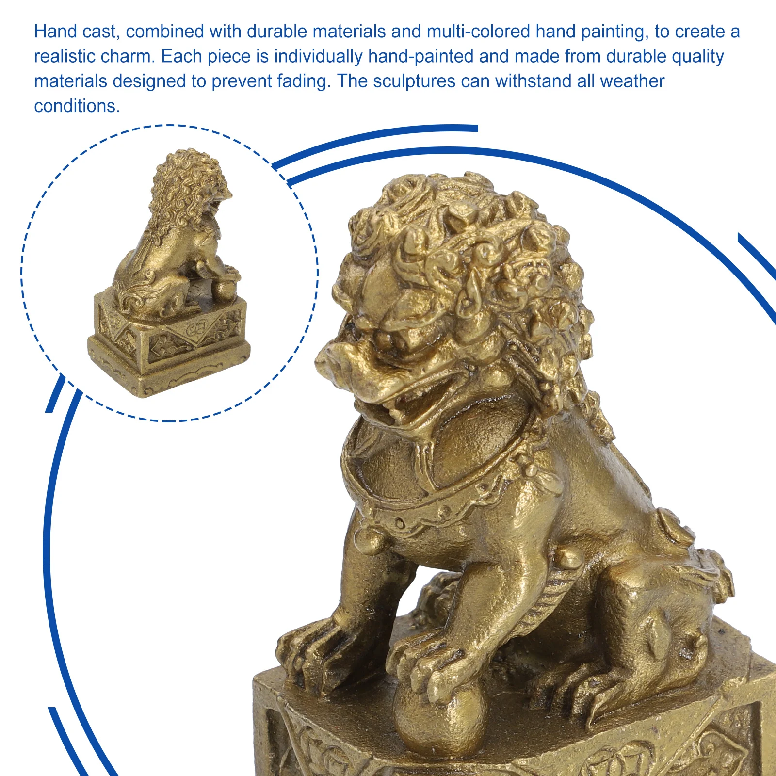 

Mini Brass Lion Ornament Desktop Statue Feng Shui Decoration Office Home Enhances Vibe Lion Statue Decor