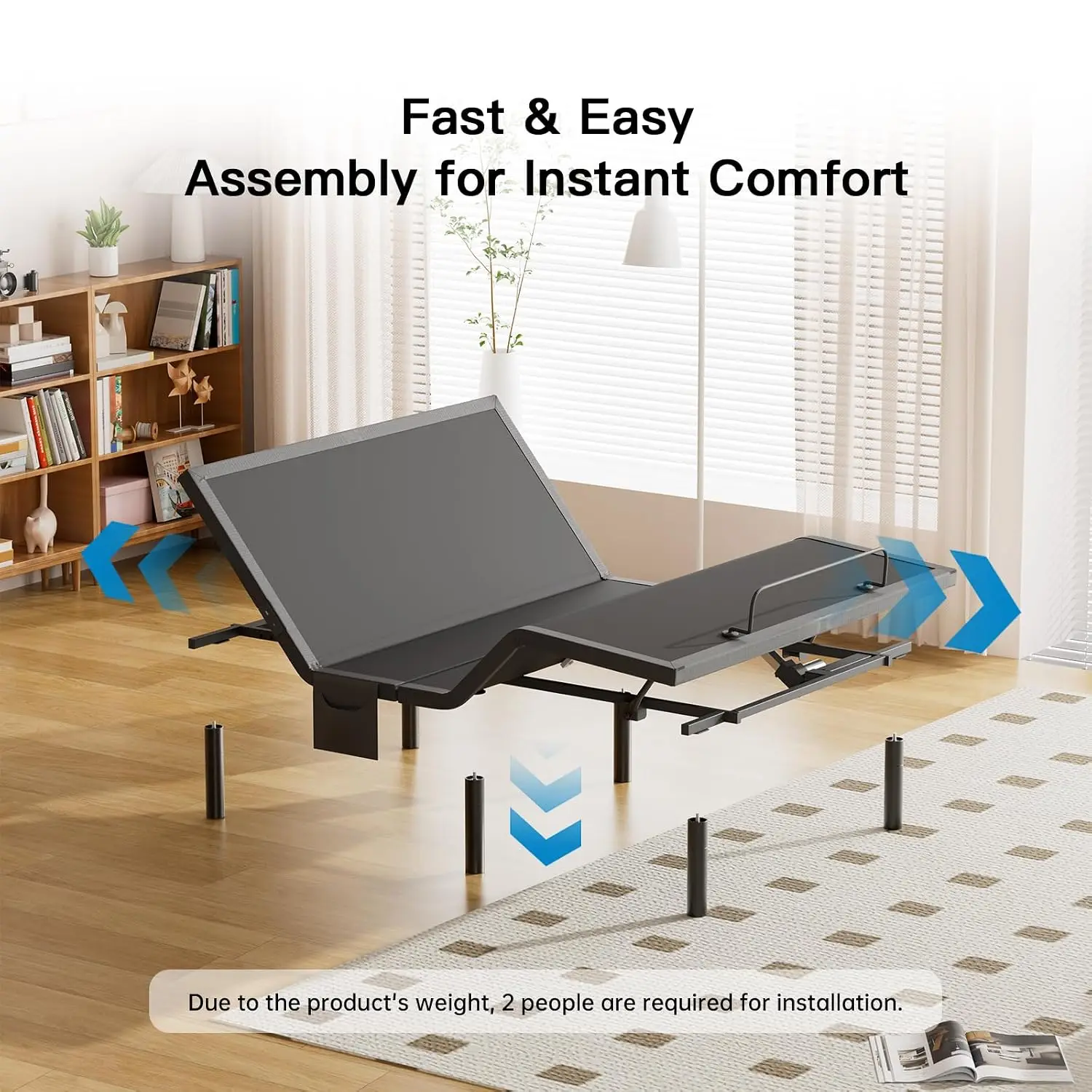 Adjustable Bed Frame Split King Massage Zero Gravity Electric Base, Customized