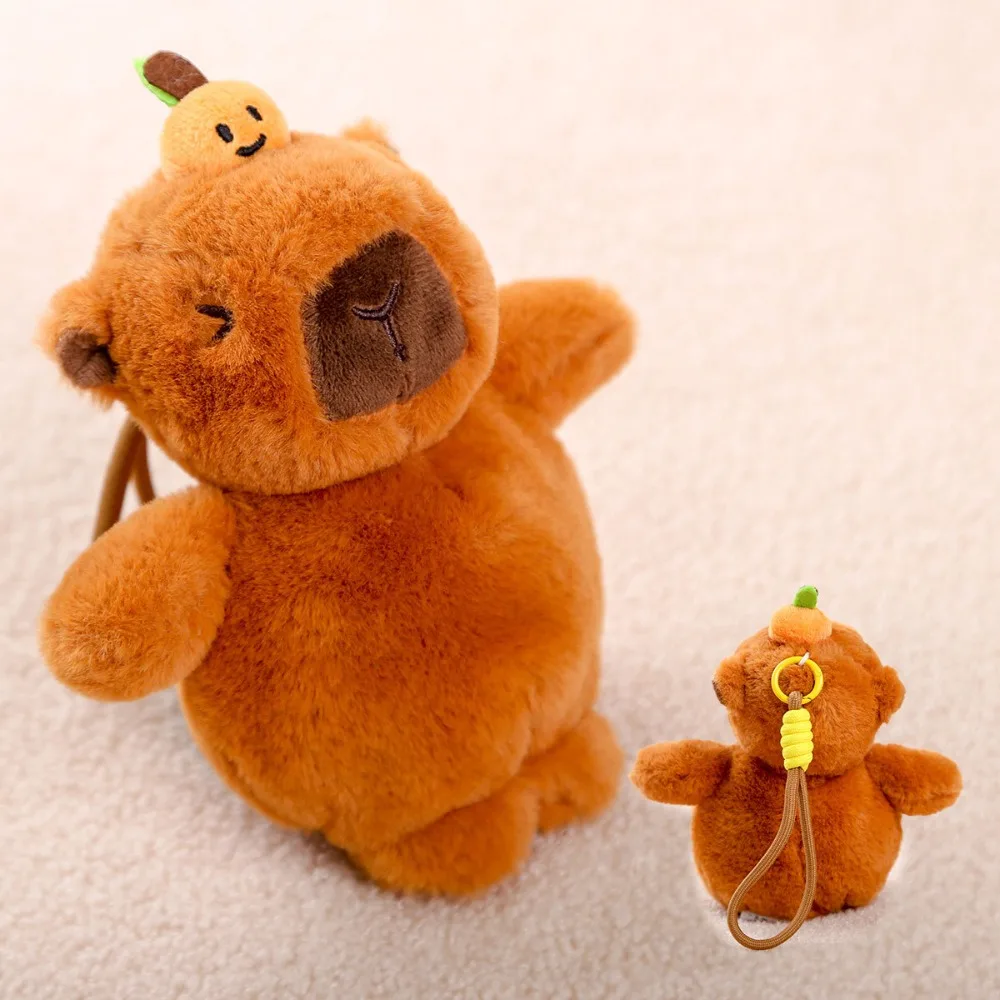 กระต่ายน่ารัก Capybara ตุ๊กตาพวงกุญแจตุ๊กตาหมีปุยสัตว์ตุ๊กตาพวงกุญแจ Comfort Soft Plush ของเล่นจี้ขนาดเล็กเด็กของขวัญ