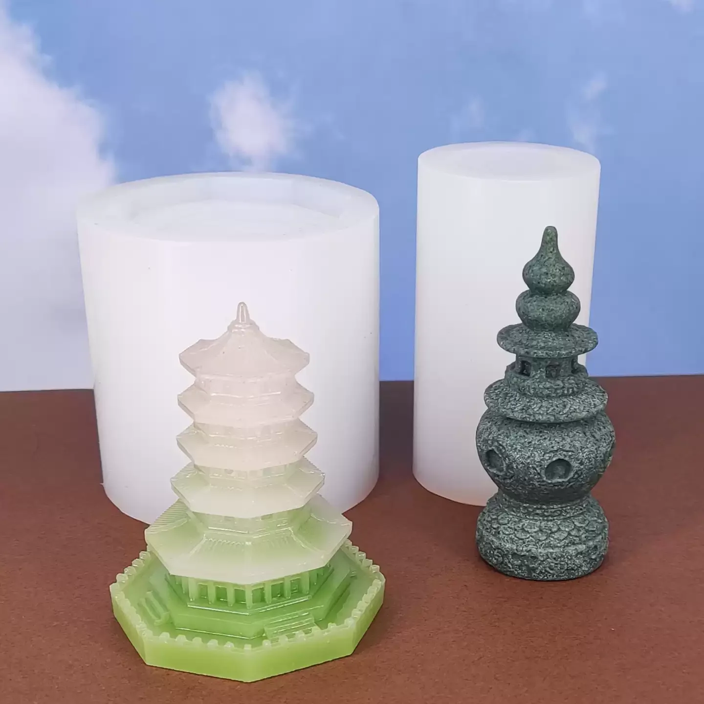 Landmark Silicone Mold-Leifeng Pagoda& Pools Mirroring the Moon Chocolate Mousse Cake and DIY Candle Making,Souvenir Craft Mold