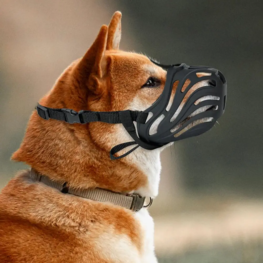 Portable Dog Muzzle Adjustable Silicone Dog Muzzle Wear-resistant Portable Pet Muzzle for Medium to Dogs for Outdoor for Walking